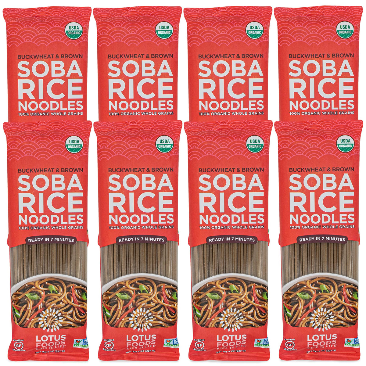 Lotus Foods Organic Soba Rice Noodles – Gluten Free, Vegan, Non-GMO (Pack of 8)