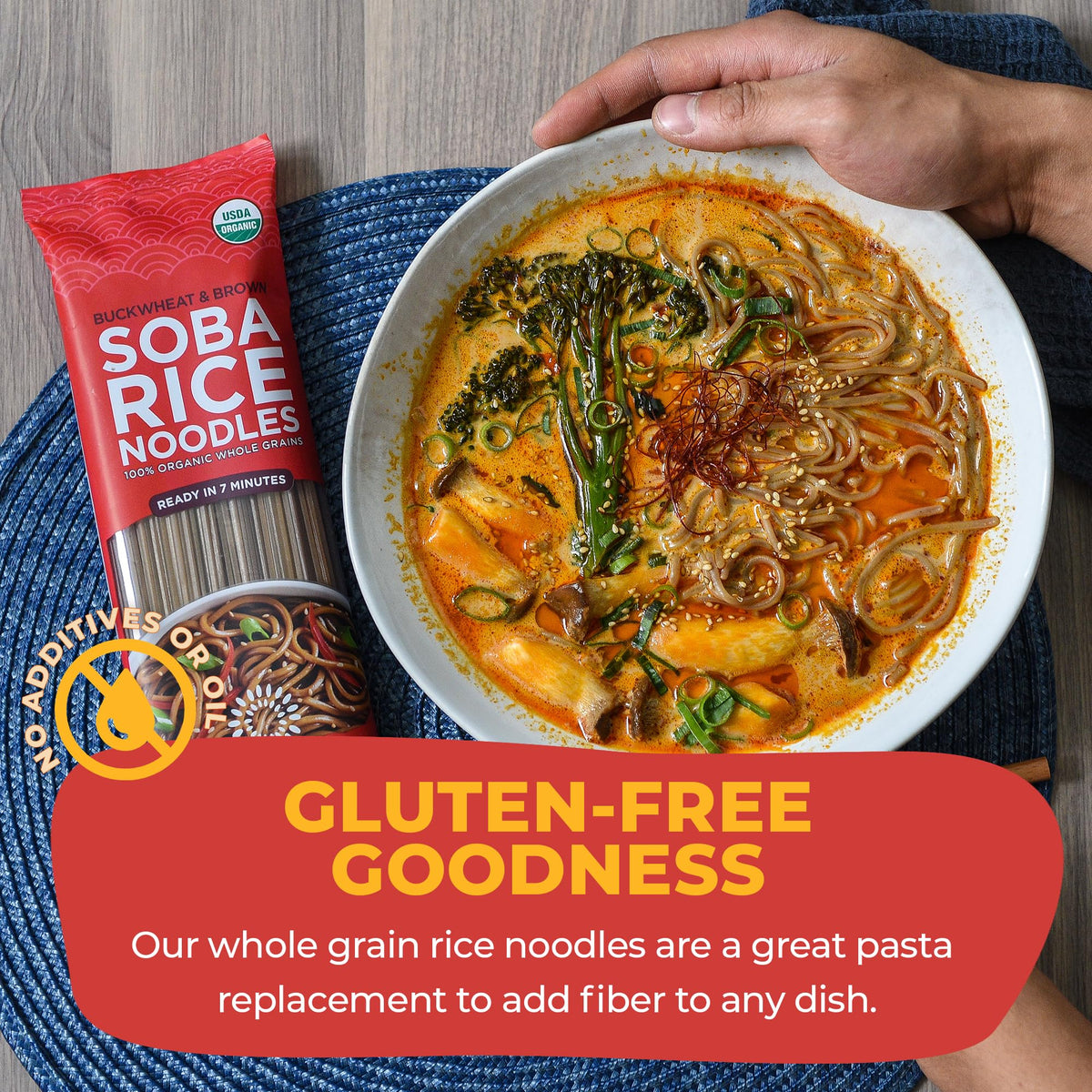Lotus Foods Organic Soba Rice Noodles – Gluten Free, Vegan, Non-GMO (Pack of 8)