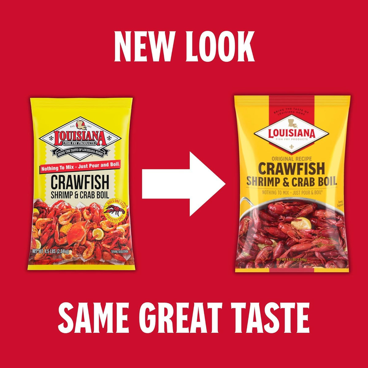 Louisiana Fish Fry Products Crawfish, Shrimp & Crab Boil Seasoning - Spicy Cajun Seafood Powder, Low-Salt, 4.5 lb per bag (Pack of 2)
