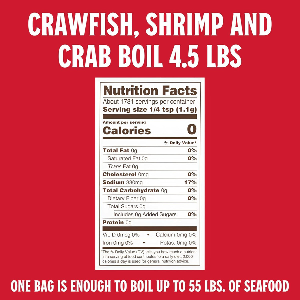 Louisiana Fish Fry Products Crawfish, Shrimp & Crab Boil Seasoning - Spicy Cajun Seafood Powder, Low-Salt, 4.5 lb per bag (Pack of 2)