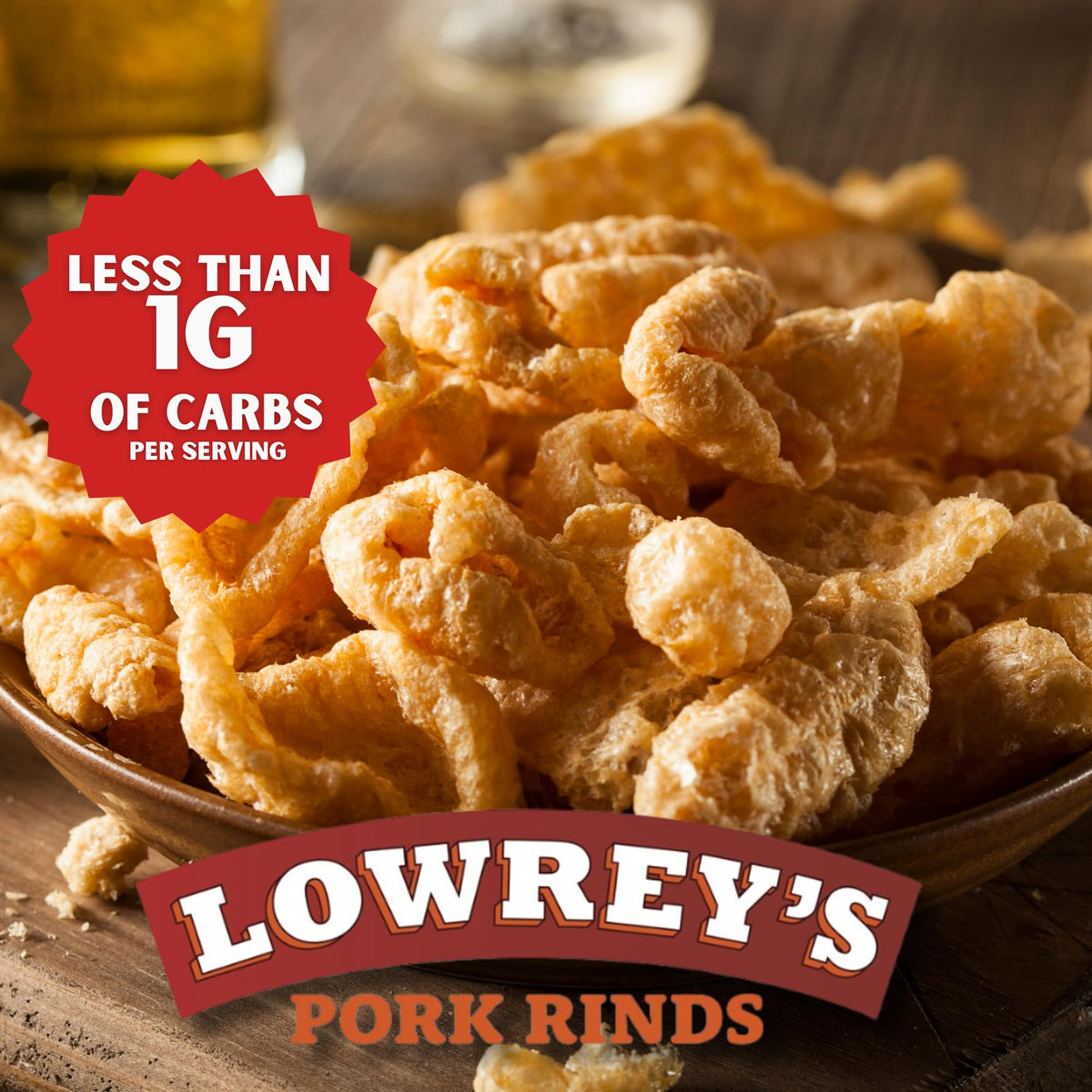 Lowrey's Bacon Curls Microwave Pork Rinds Original – 1.75 oz Pack of 18