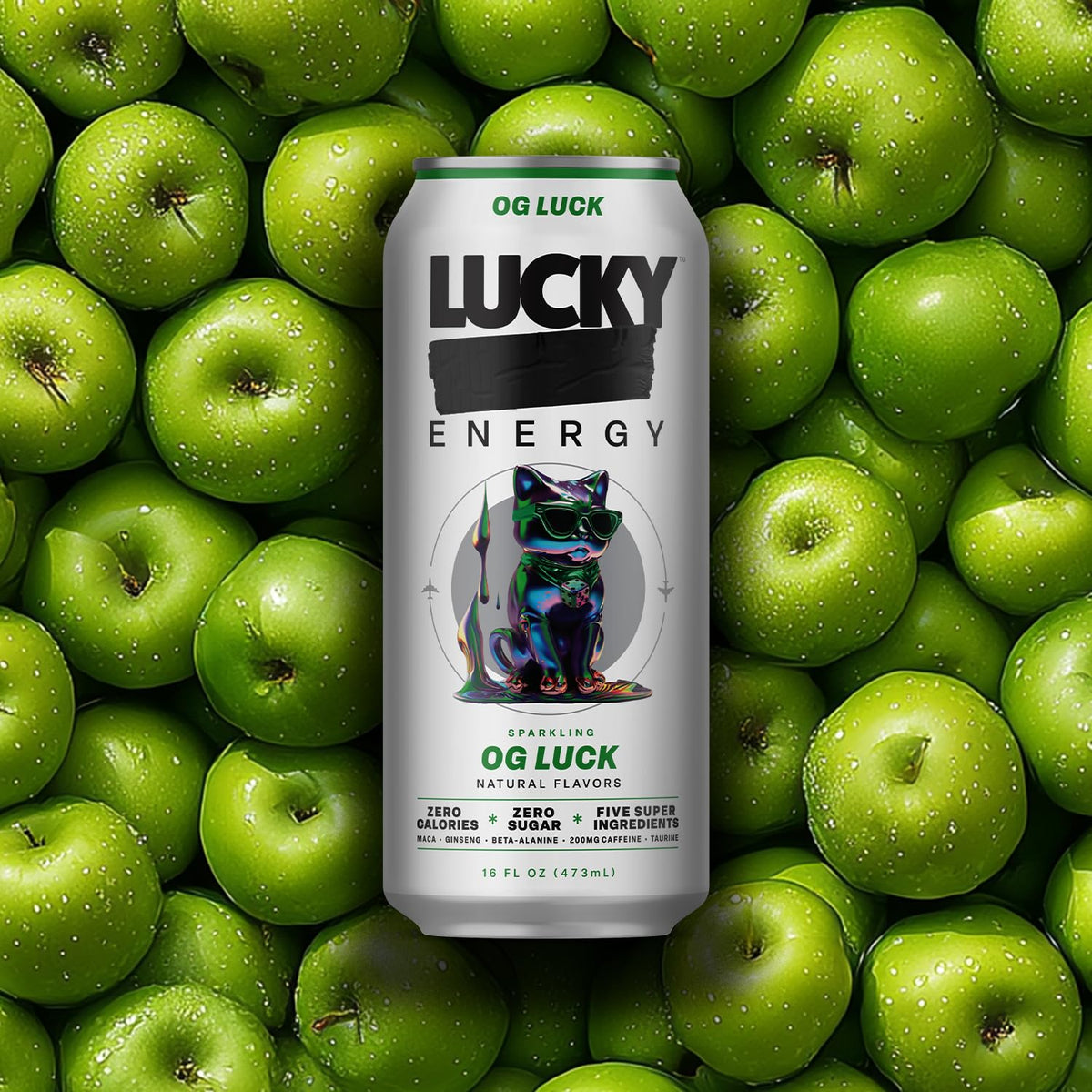 Lucky Energy Sugar Free OG Luck Energy Drinks, 16oz Cans (12-Pack)