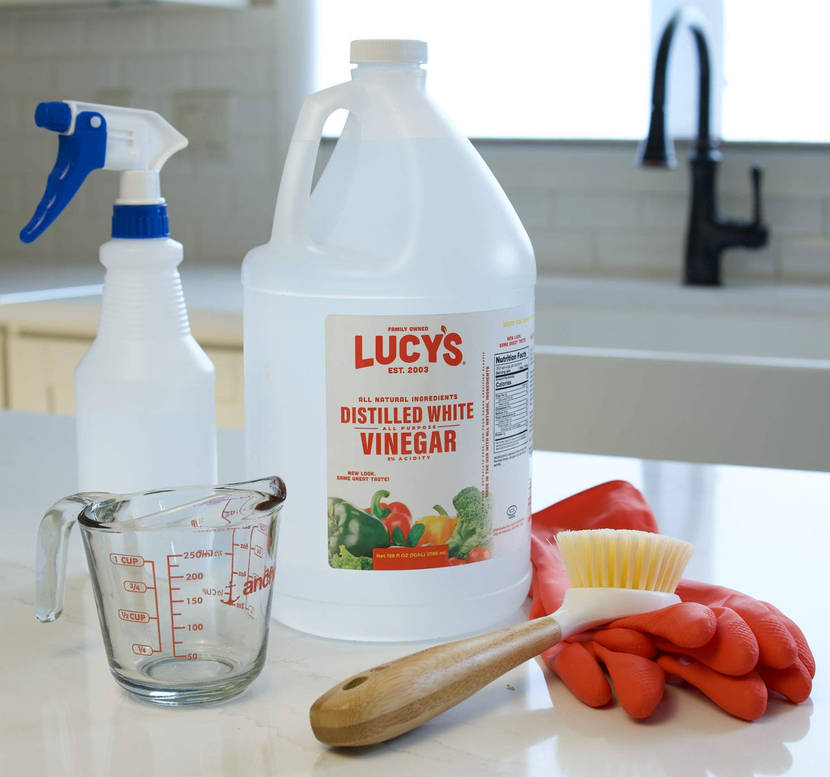 Lucy's Natural Distilled White Vinegar - 1 Gallon, 5% Acidity, Family-Owned
