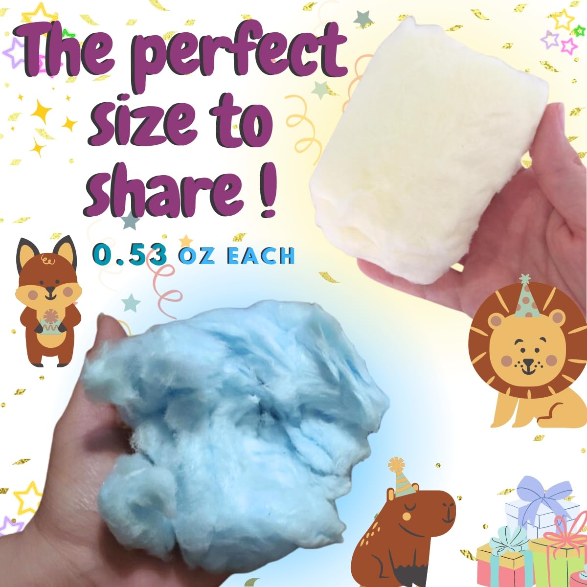 Lupy Lups! Cotton Candy Party Pack – 30 Individually Wrapped Mini Bags, 0.5 oz Each, Assorted Flavors