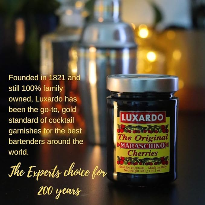 Luxardo Gourmet Cocktail Cherries – 400g Jar for Old Fashioned & Manhattan | Kosher Certified