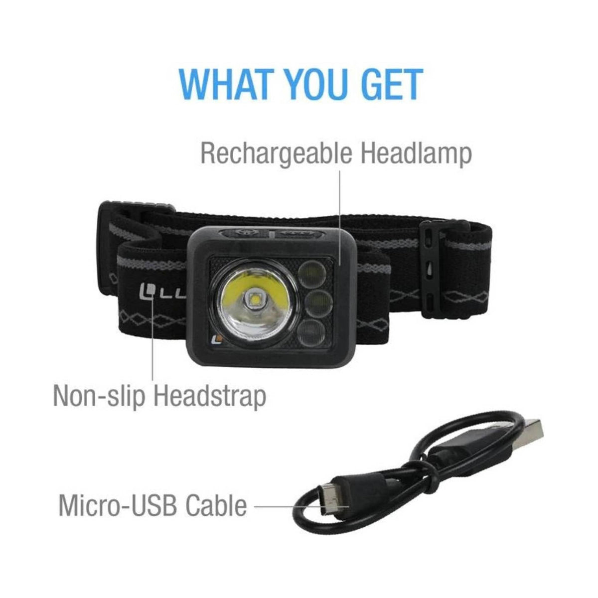 Luxpro LP738 Waterproof Multi-Color Ultralight LED Rechargeable Headlamp
