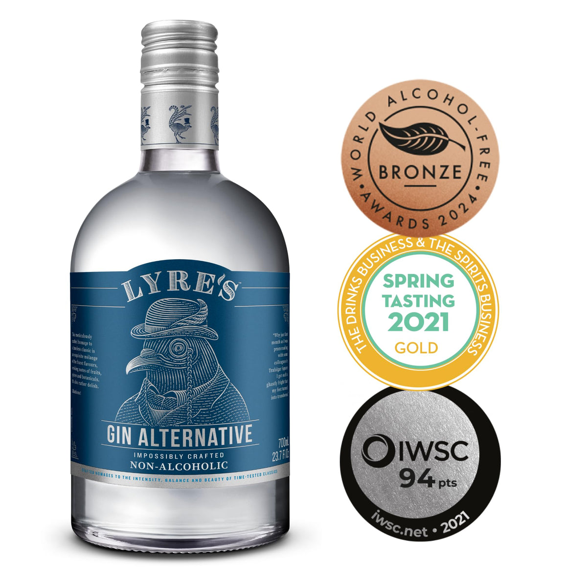 Lyre's Gin Alternative — Award-Winning Alcohol-Free London Dry Gin Substitute (23.7 oz)