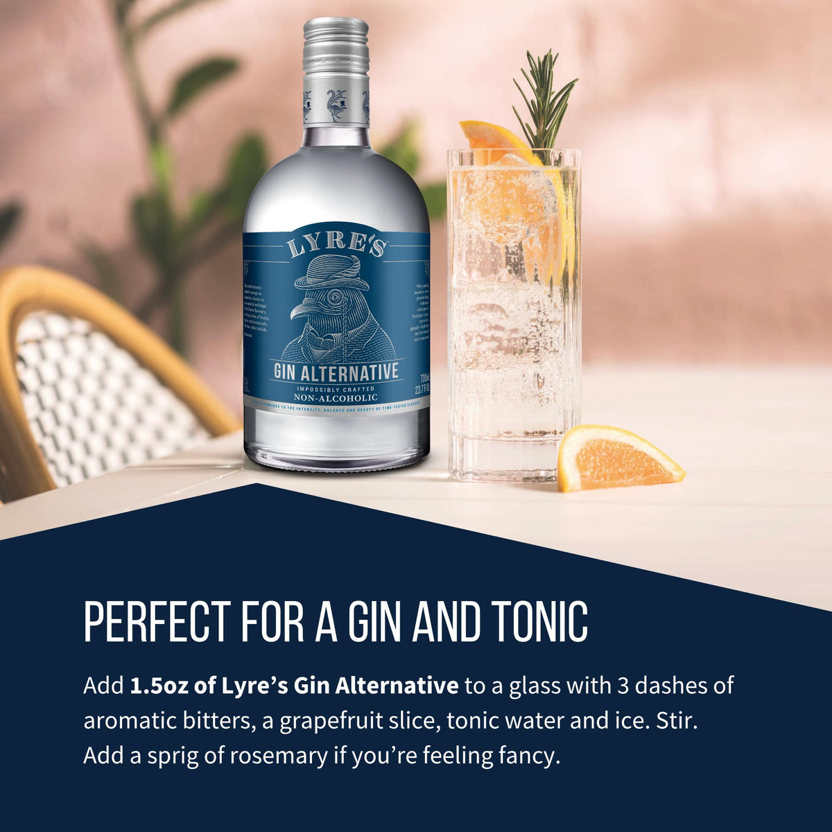 Lyre's Gin Alternative — Award-Winning Alcohol-Free London Dry Gin Substitute (23.7 oz)