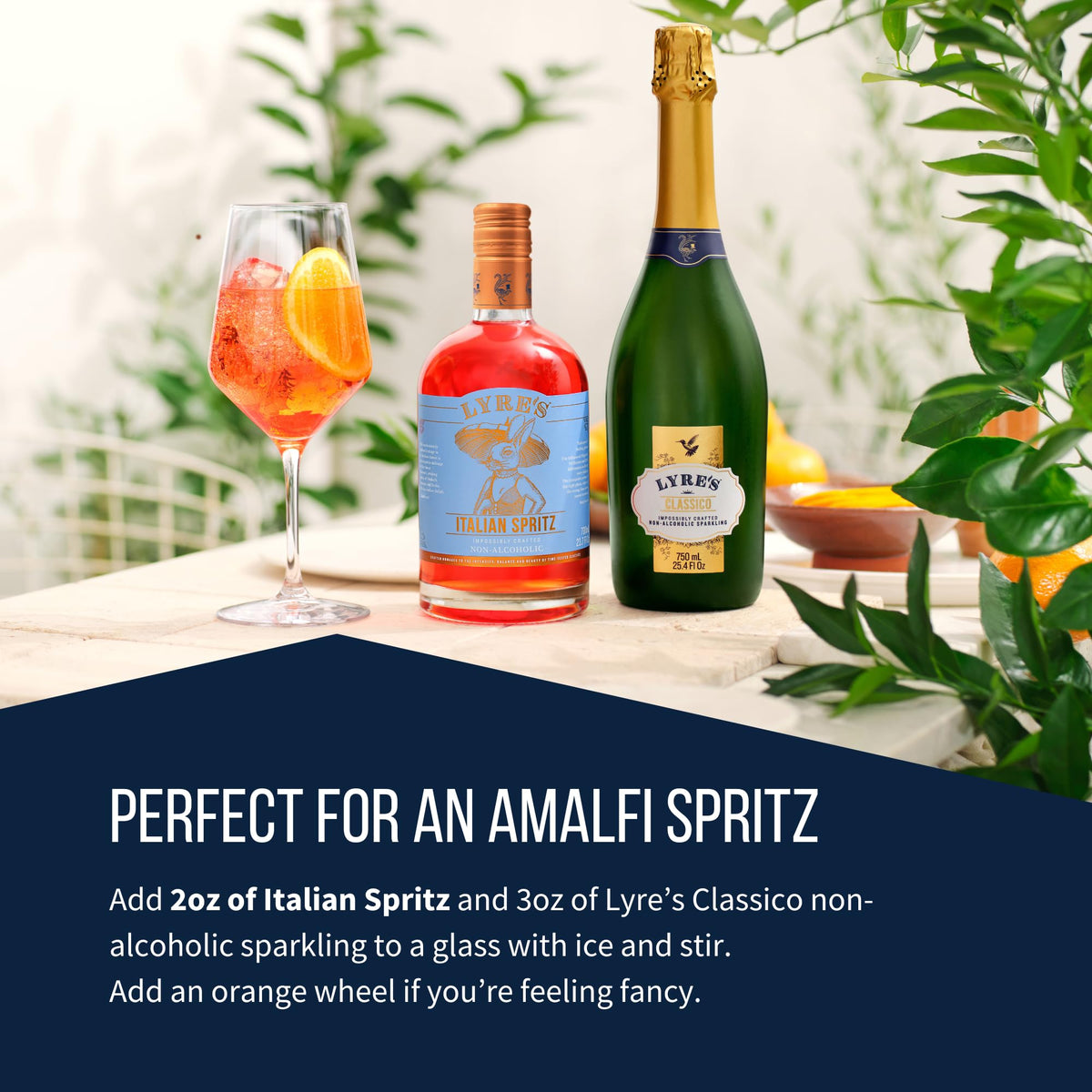 Lyre's Italian Spritz – Premium Non-Alcoholic Bitter Orange Spritz, 700ml Bottle with NEW Screw Cap