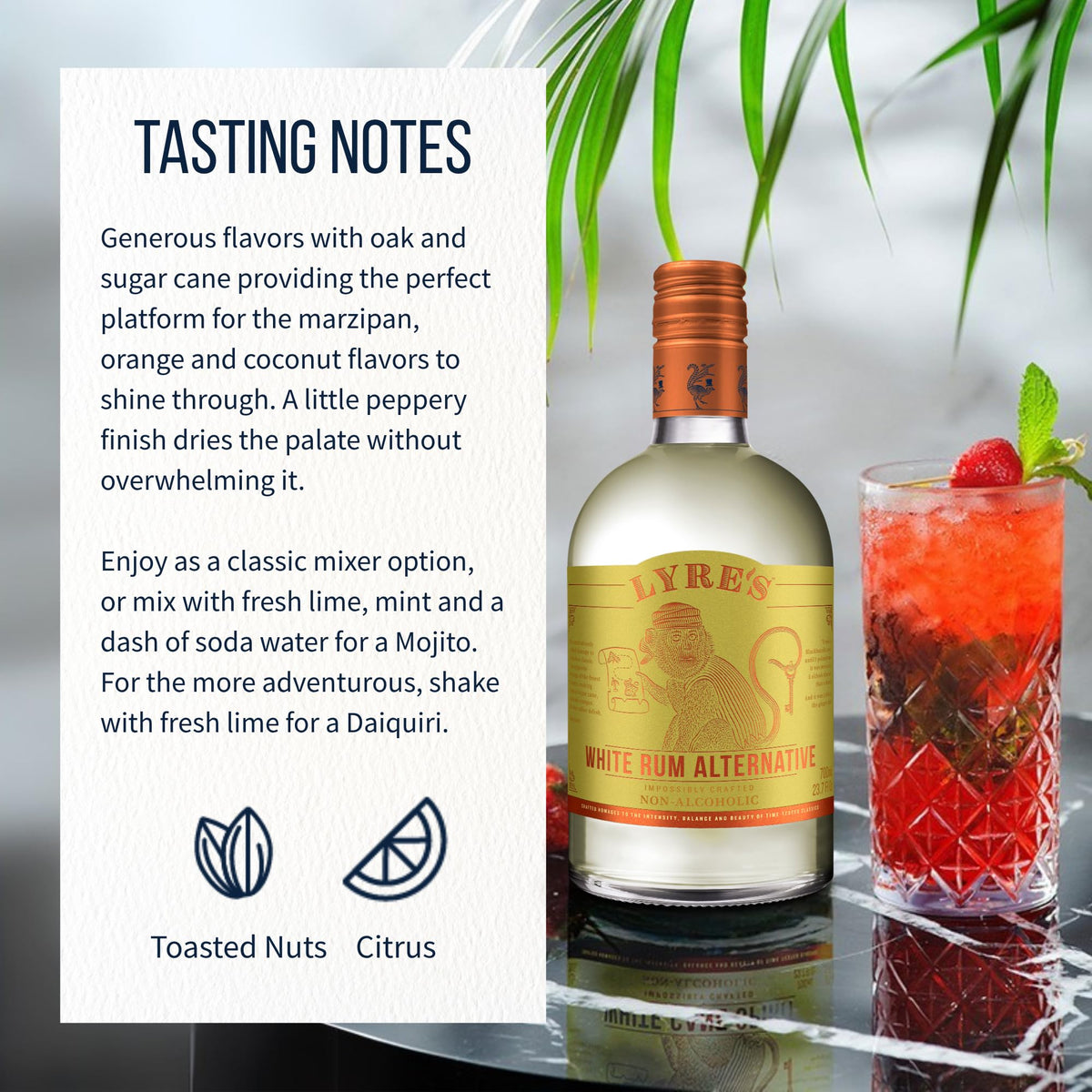 Lyre's White Cane Spirit – Award-Winning Non-Alcoholic White Rum Alternative (0% ABV) 700ml