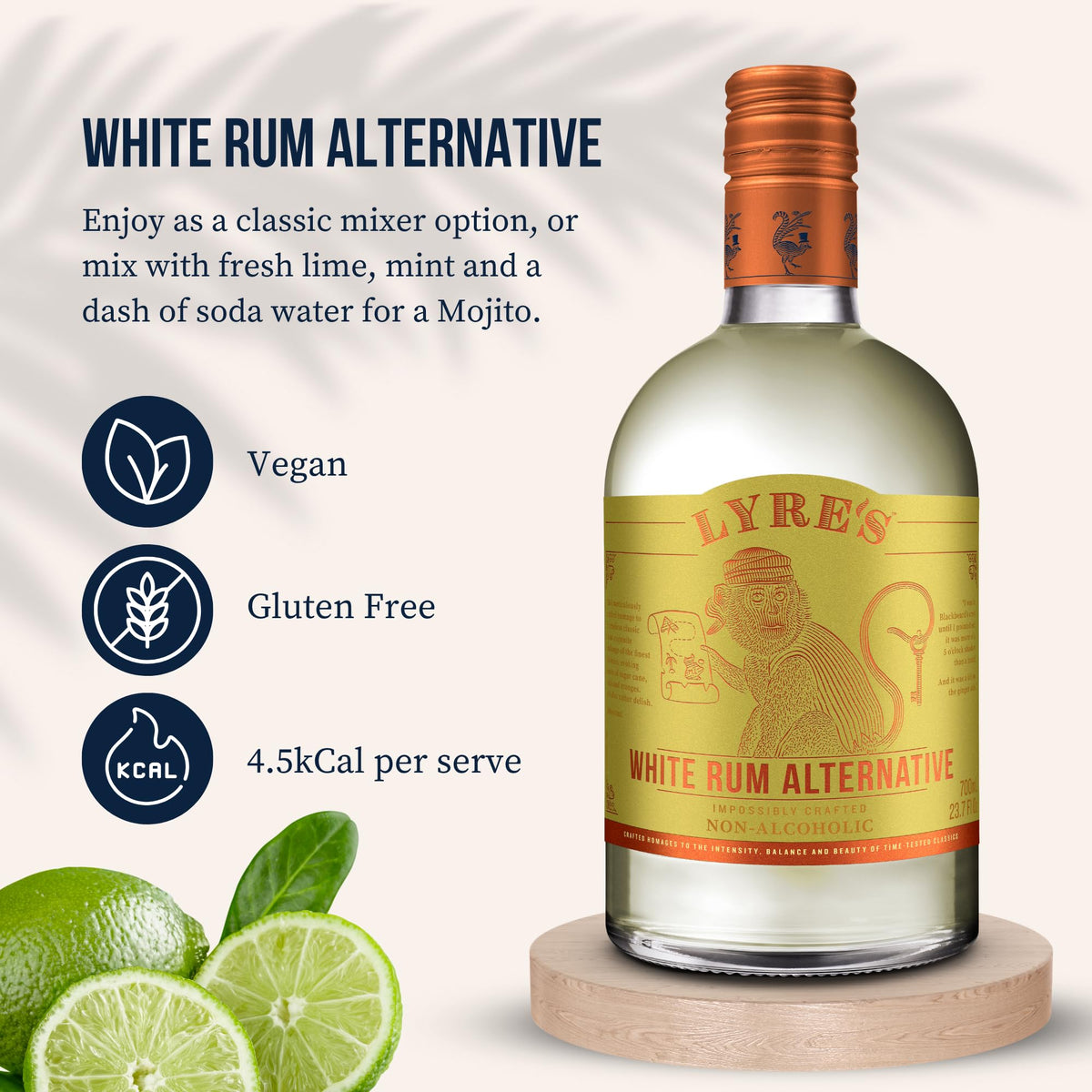 Lyre's White Cane Spirit – Award-Winning Non-Alcoholic White Rum Alternative (0% ABV) 700ml