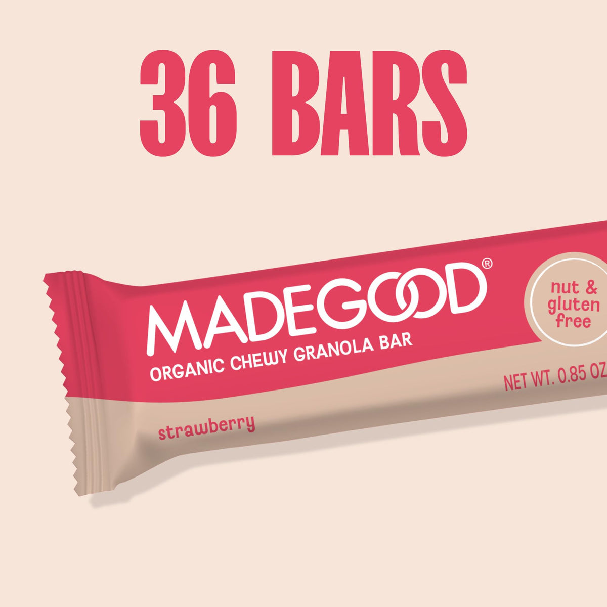 MadeGood Strawberry Granola Bars — Gluten-Free, Vegan, 36-Count
