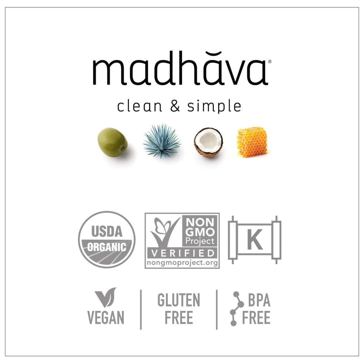 MADHAVA Organic Coconut Sugar (6-Pack, 16 oz) — Unrefined Natural Sweetener for Baking & Beverages