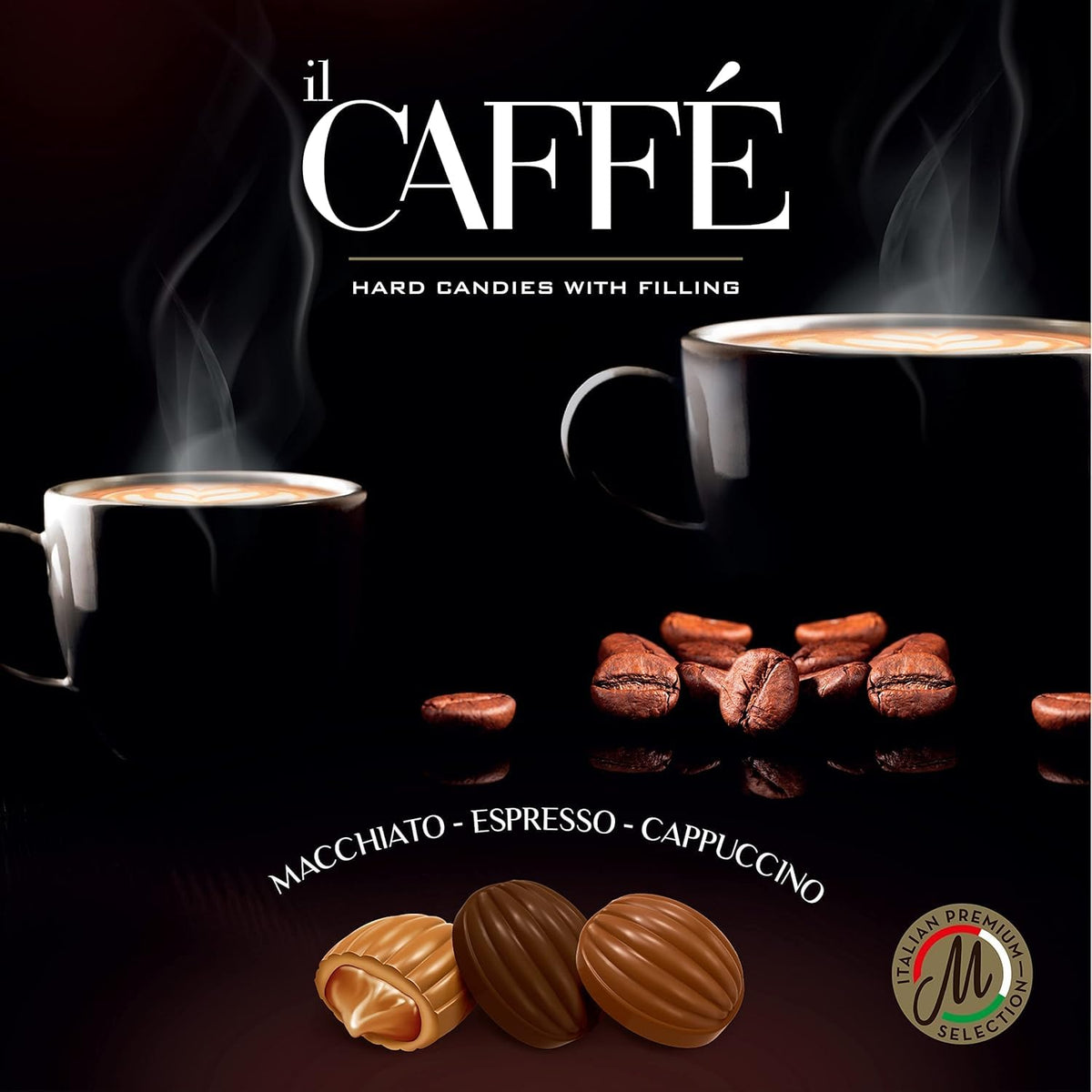 Maestro Massimo Assorted Coffee Candy – 2.2 lb Bulk Bag, 3mg Caffeine per Candy, Espresso, Macchiato & Cappuccino