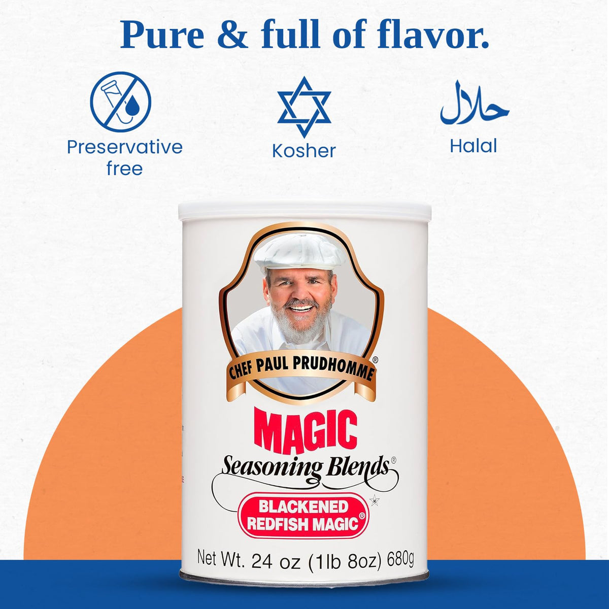 Magic Seasoning Blends Chef Paul Blackened Redfish Magic – Cajun Flavor, Gluten-Free, No MSG | 24 oz Canister