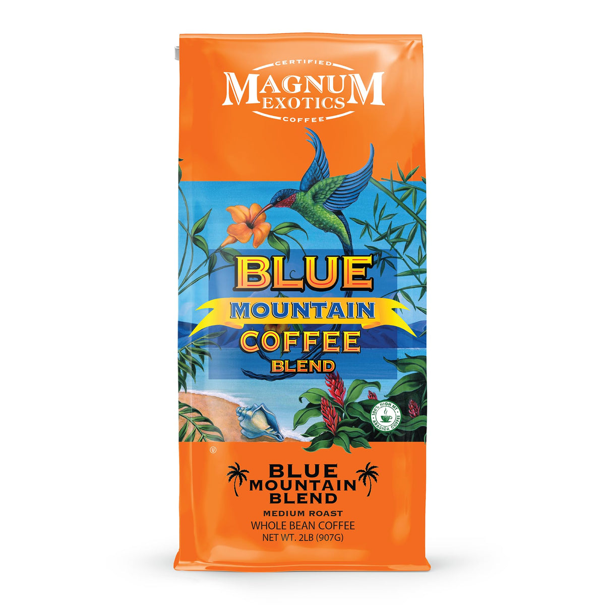 Magnum Exotics Coffee - Blue Mountain Blend, Medium-Light Roast, 2 lb Whole Bean