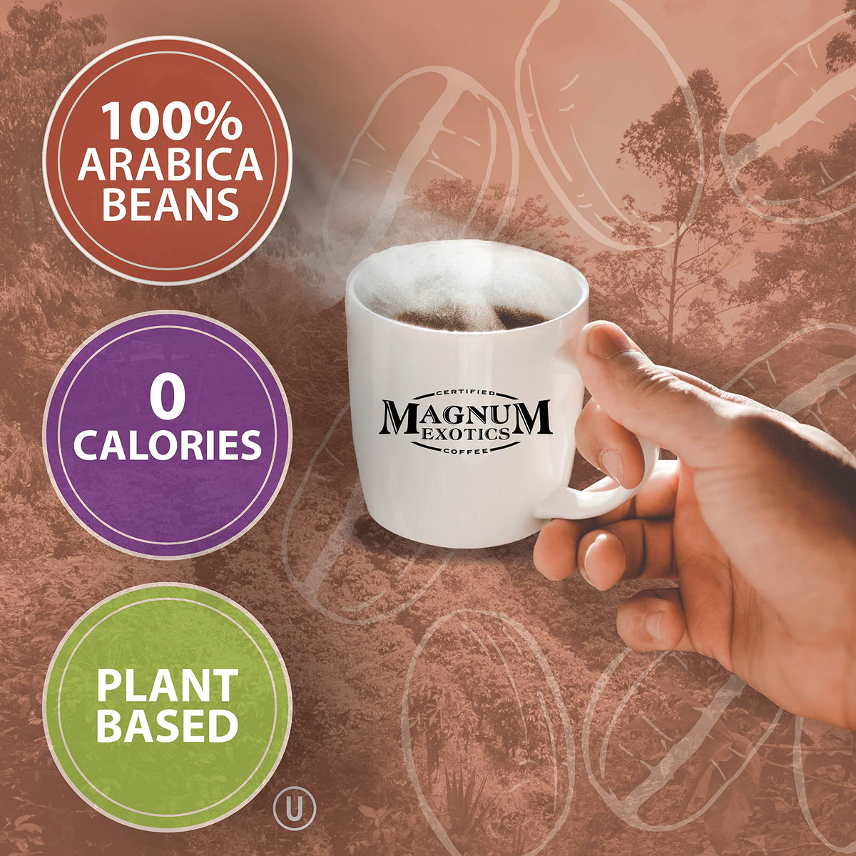 Magnum Exotics Blue Mountain Ground Coffee Blend – Light-Medium Roast, 100% Arabica, Freshly Roasted 1 lb (Pack of 2)