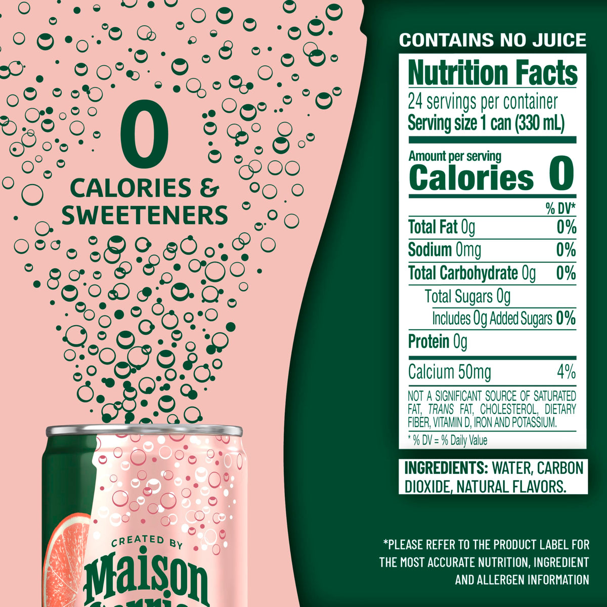 Maison Perrier Forever Grapefruit Sparkling Water - 11.15 fl oz Cans, 3-Pack (24 Cans), Zero Calories