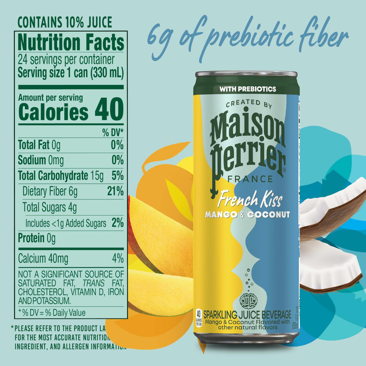 Maison Perrier French Kiss Mango & Coconut Sparkling Juice – 24 Pack