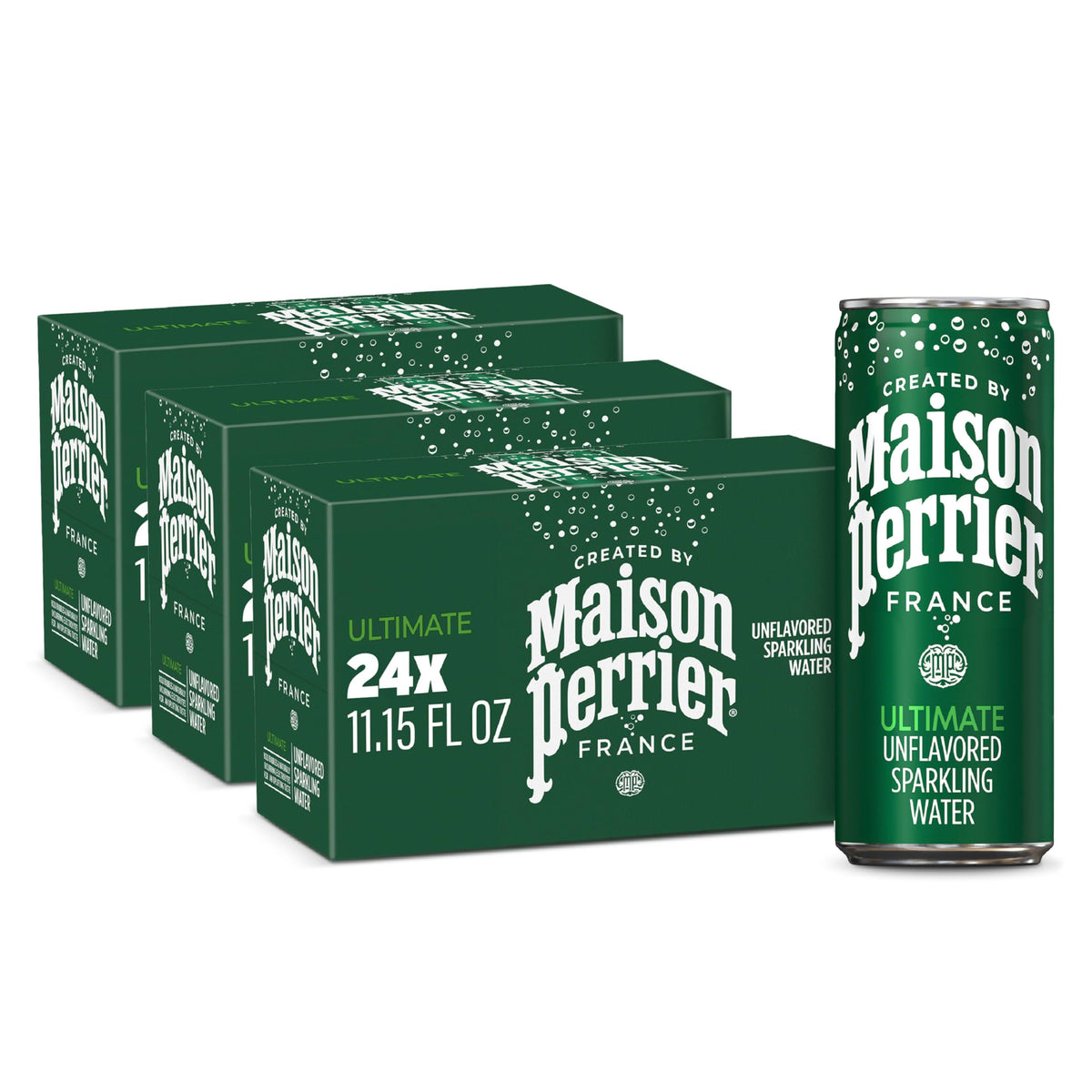 Maison Perrier Ultimate Sparkling Water – 11.15 fl oz Cans, 3 Pack (8 Cans Each)