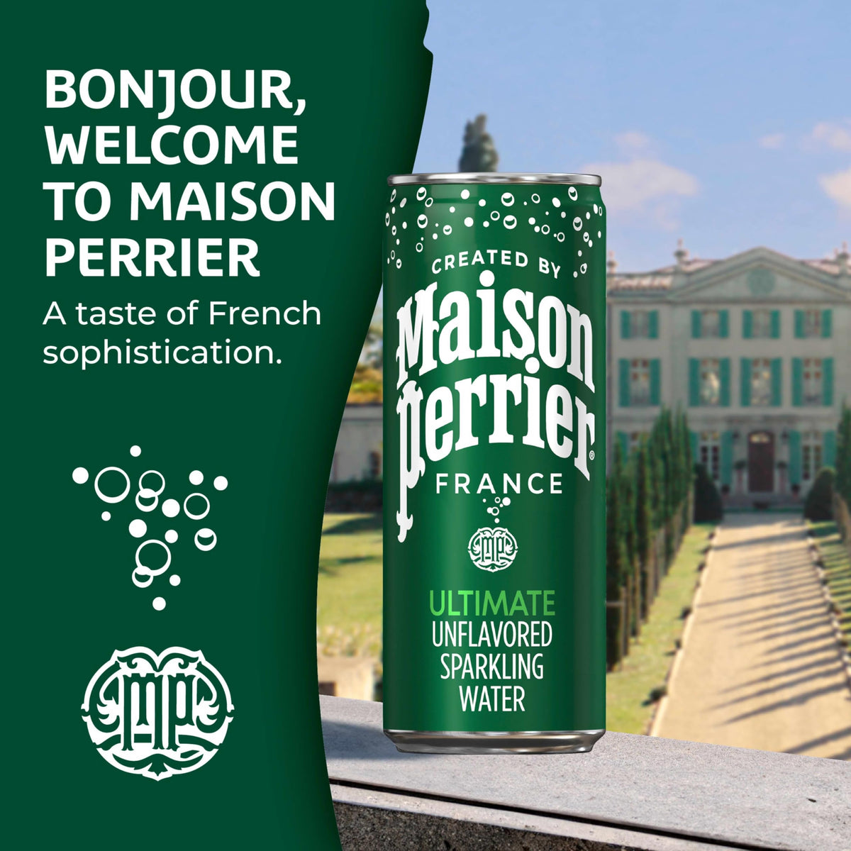 Maison Perrier Ultimate Sparkling Water – 11.15 fl oz Cans, 3 Pack (8 Cans Each)