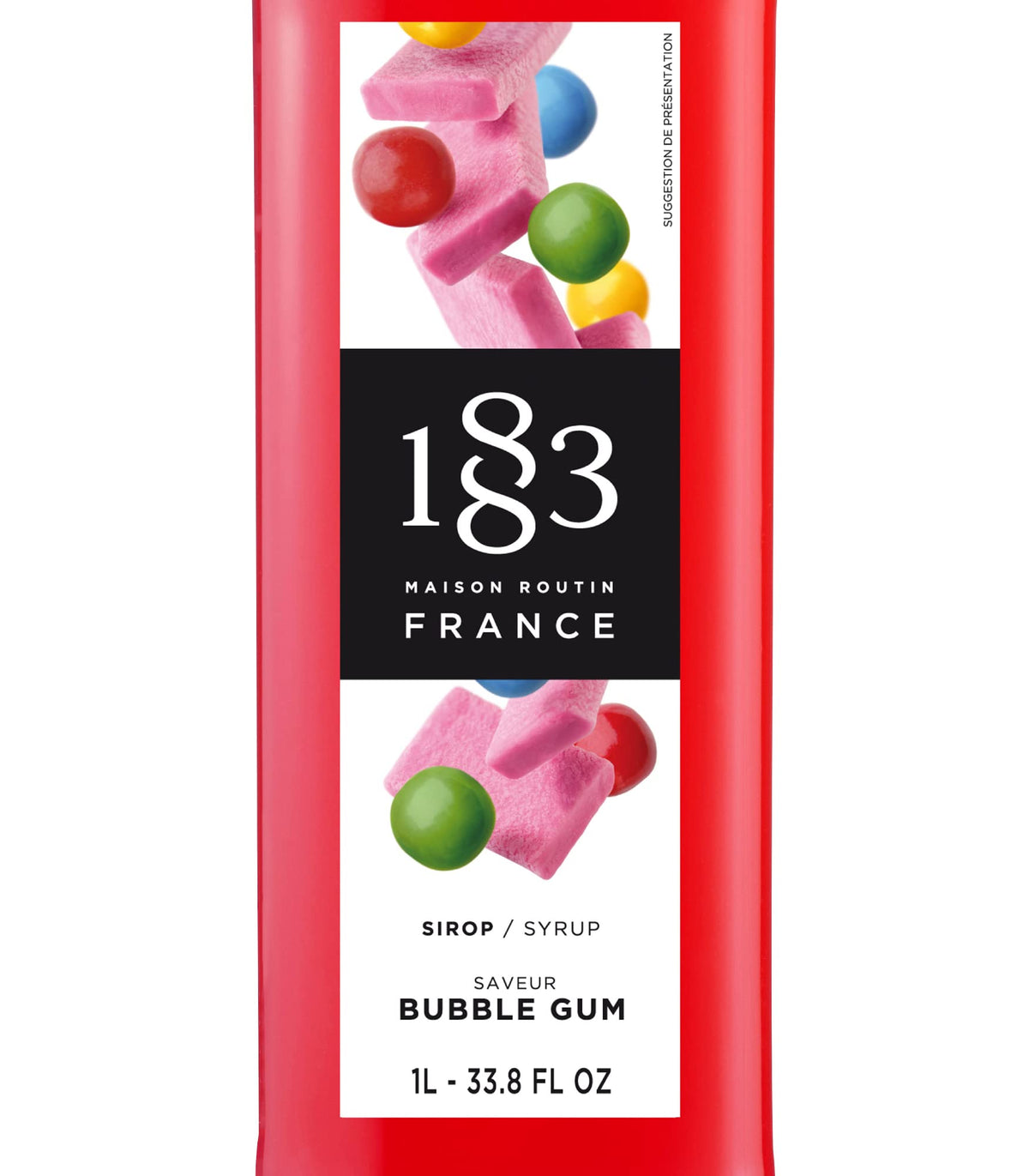 1883 Bubblegum Syrup for Drinks – 1L Glass Bottle, Made in France | 1883 MAISON ROUTIN
