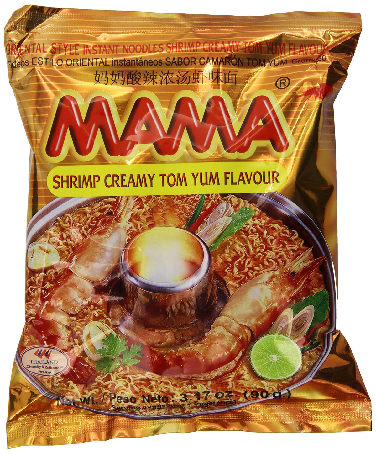 Mama Instant Noodle Creamy Tom Yum Spicy – Pack of 20 (3.17 oz Each)