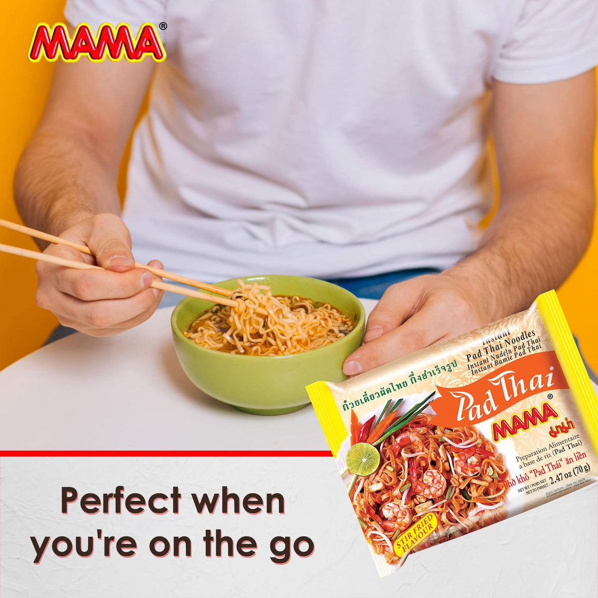 MAMA Pad Thai Noodles – Spicy Instant Noodles, 30-Pack, No Trans Fat