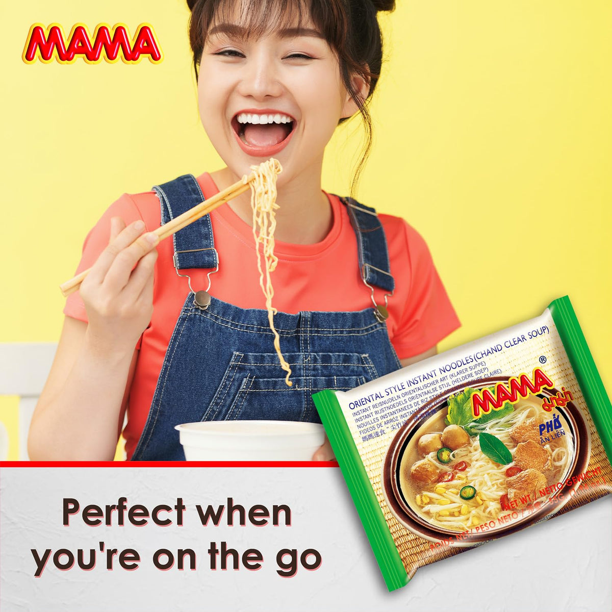 MAMA Noodles Chand Clear Soup – Hot & Spicy Thai Instant Noodles, 30 Pack, Low Calorie, No Trans Fat