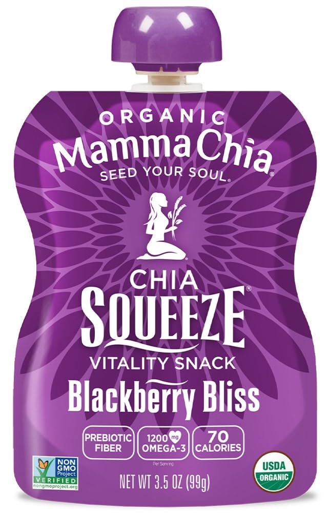 Mamma Chia Squeeze 5 Variety Pack — Wild Raspberry, Green Magic, Blackberry Bliss, Strawberry, Mango Coconut (10 Pack)