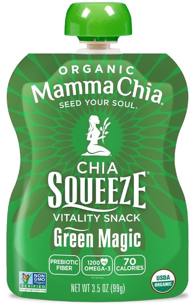 Mamma Chia Squeeze 5 Variety Pack — Wild Raspberry, Green Magic, Blackberry Bliss, Strawberry, Mango Coconut (10 Pack)