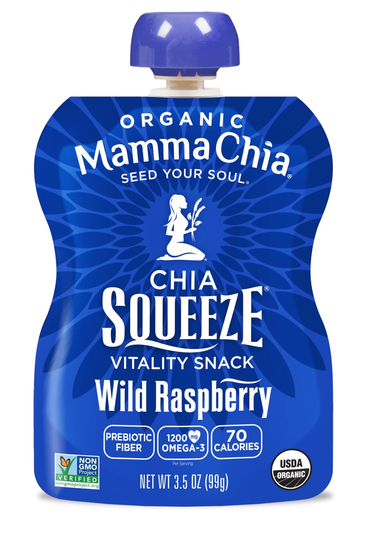 Mamma Chia Chia Squeeze Wild Raspberry Vitality Snack – 3.5 oz, Pack of 16, Organic, Vegan, Gluten Free