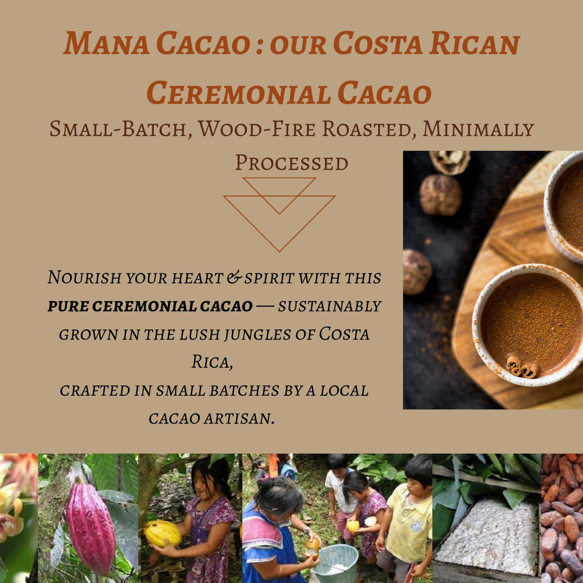 Mana Cacao – 100% Ceremonial Cacao Paste, Costa Rica, Small-Batch, Full-Fat