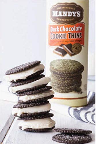 MANDY'S Cookie Thins – Dark Chocolate, 4.6 oz x6, Light & Crispy, Halal