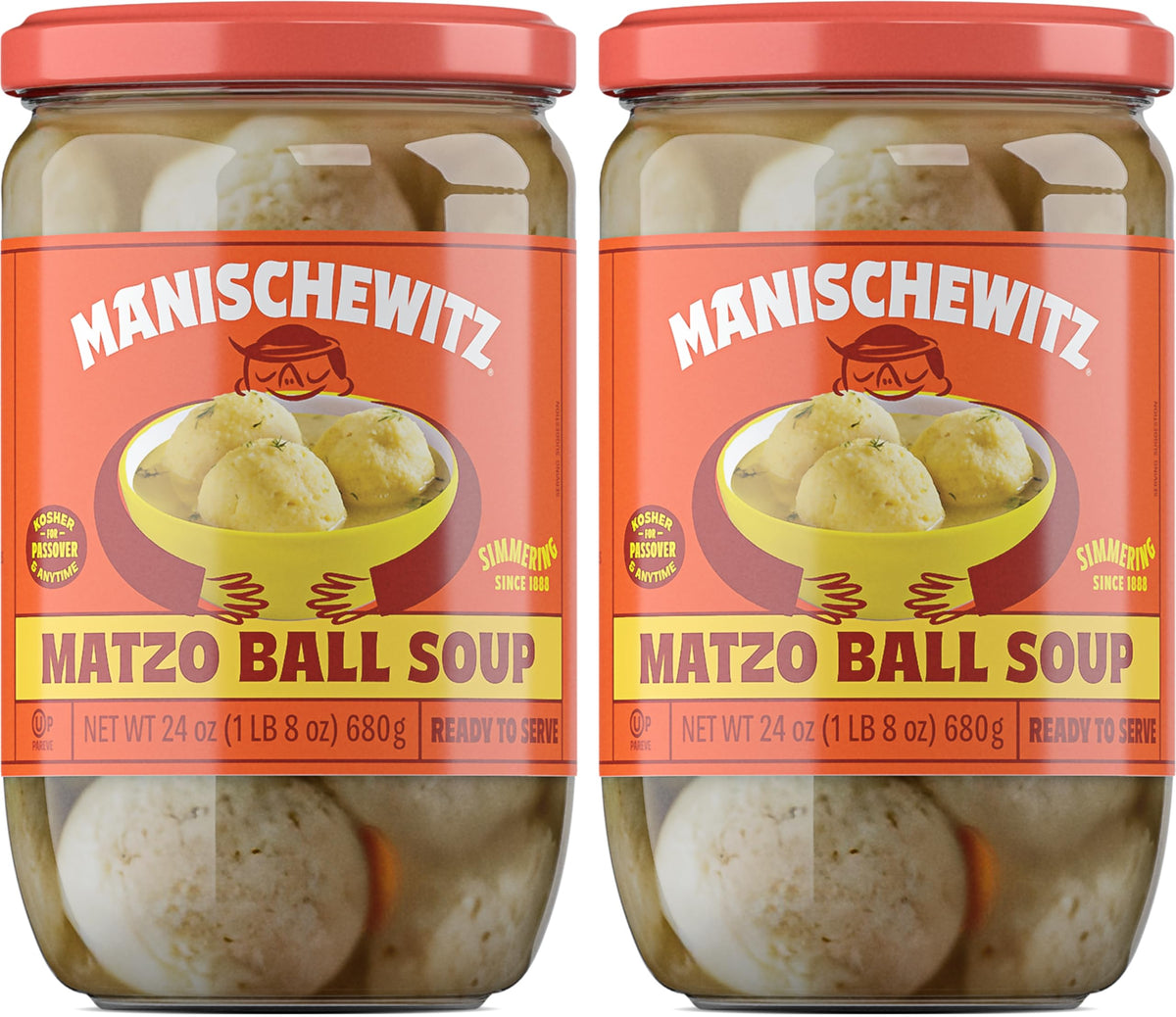 Manischewitz Matzo Ball Soup, 24 oz (2 Pack) – Kosher for Passover, Ready to Serve