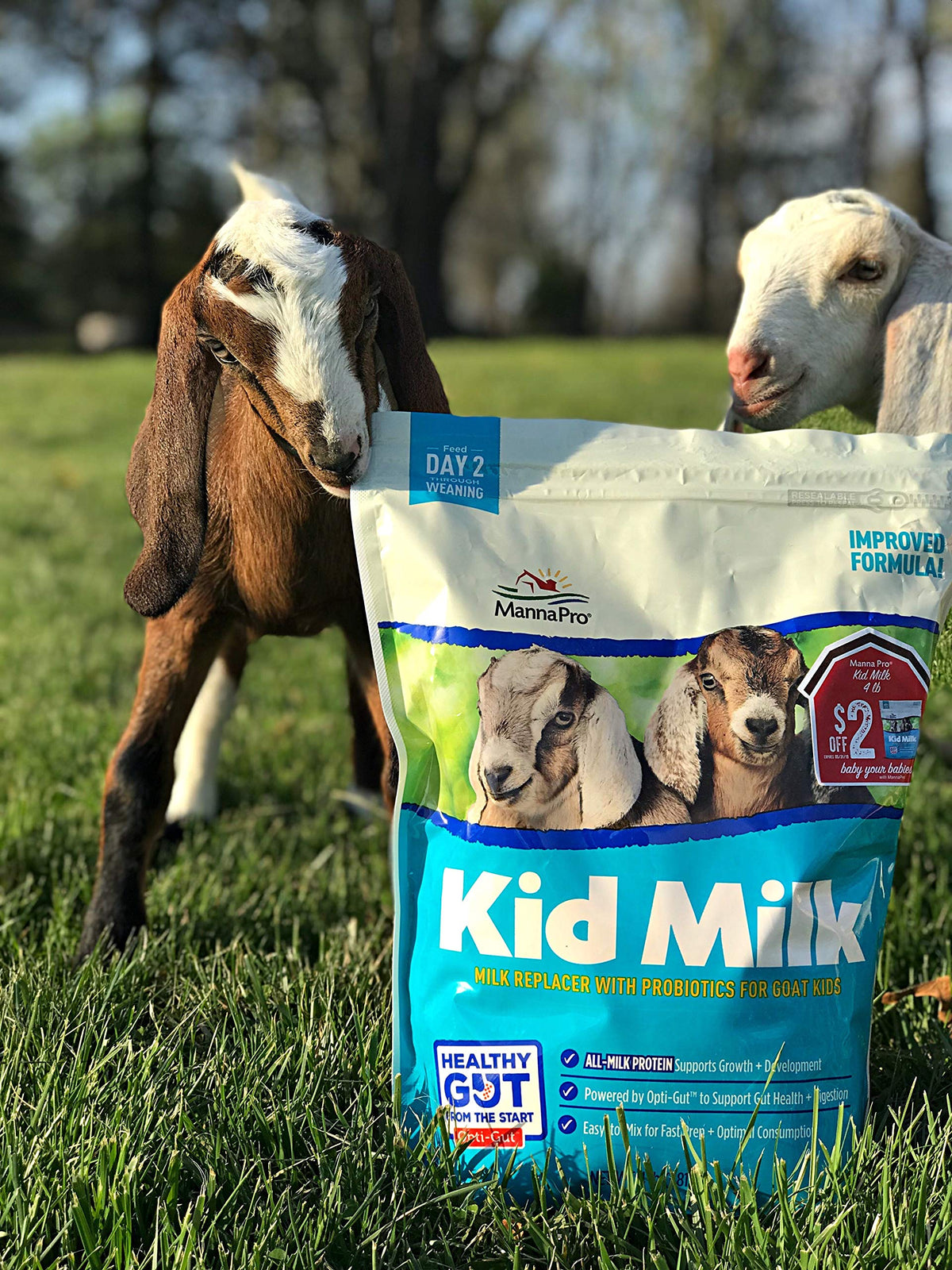 Manna Pro Goat Kid Milk Replacer – High-Protein Formula with Opti-Gut, Easy-to-Mix (4 lb)
