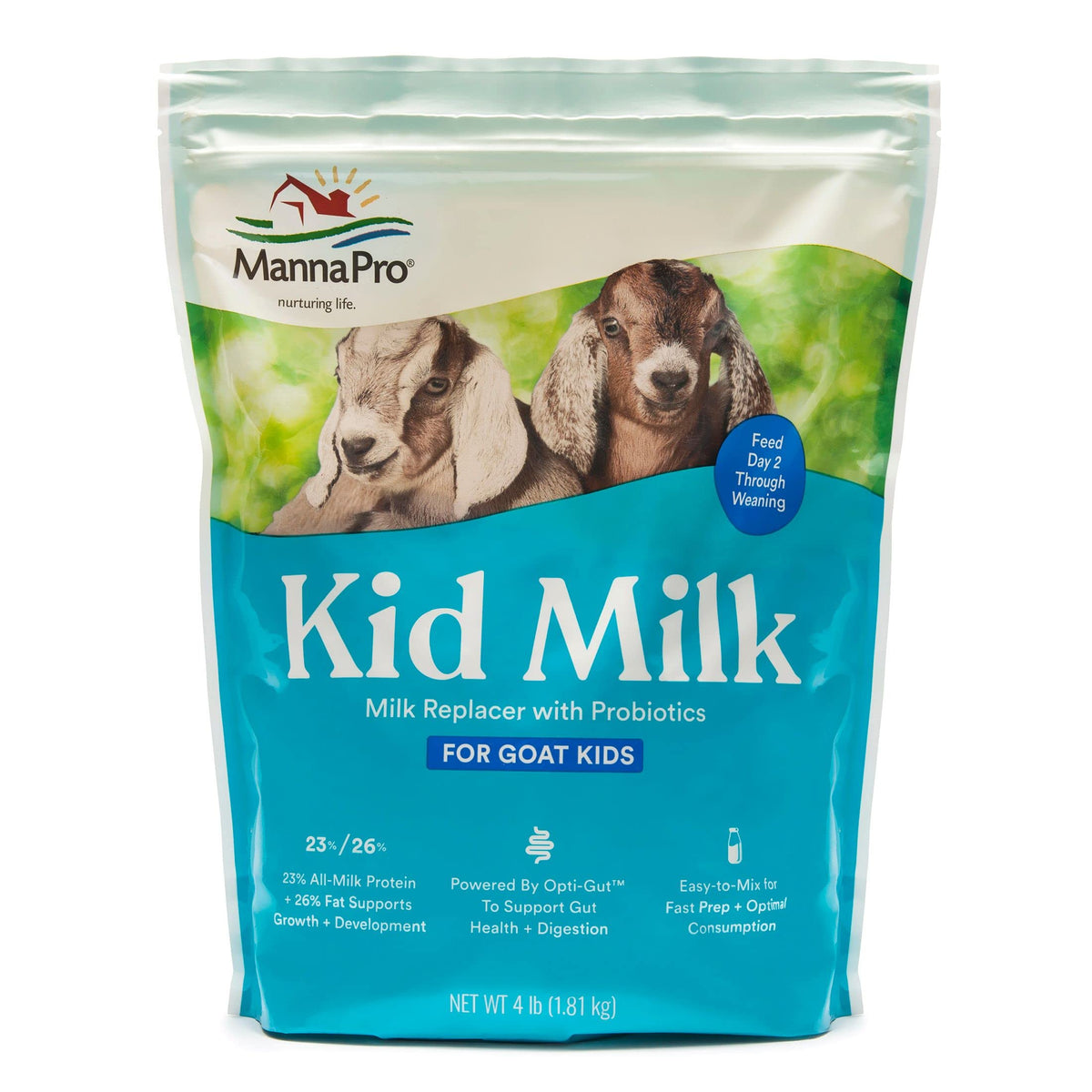 Manna Pro Goat Kid Milk Replacer – High-Protein Formula with Opti-Gut, Easy-to-Mix (4 lb)