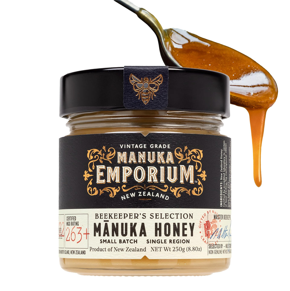 Manuka Emporium MGO 263+ Manuka Honey - 8.8oz Glass Jar | Monofloral NZ Honey