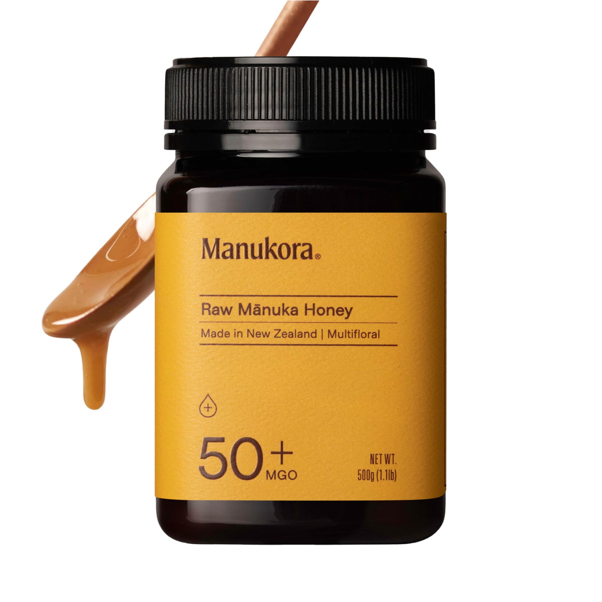 Manukora Raw Manuka Honey MGO 50+ 500g – Traceable NZ Honey, Non-GMO, Glyphosate Free