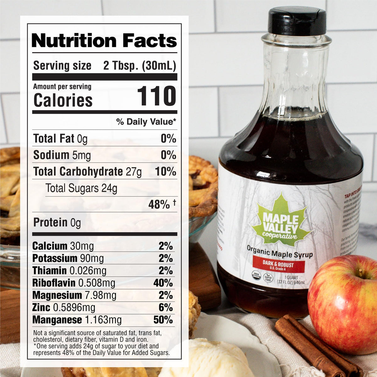 Maple Valley Organic Pure Maple Syrup - Dark & Robust, 16oz Glass Bottle
