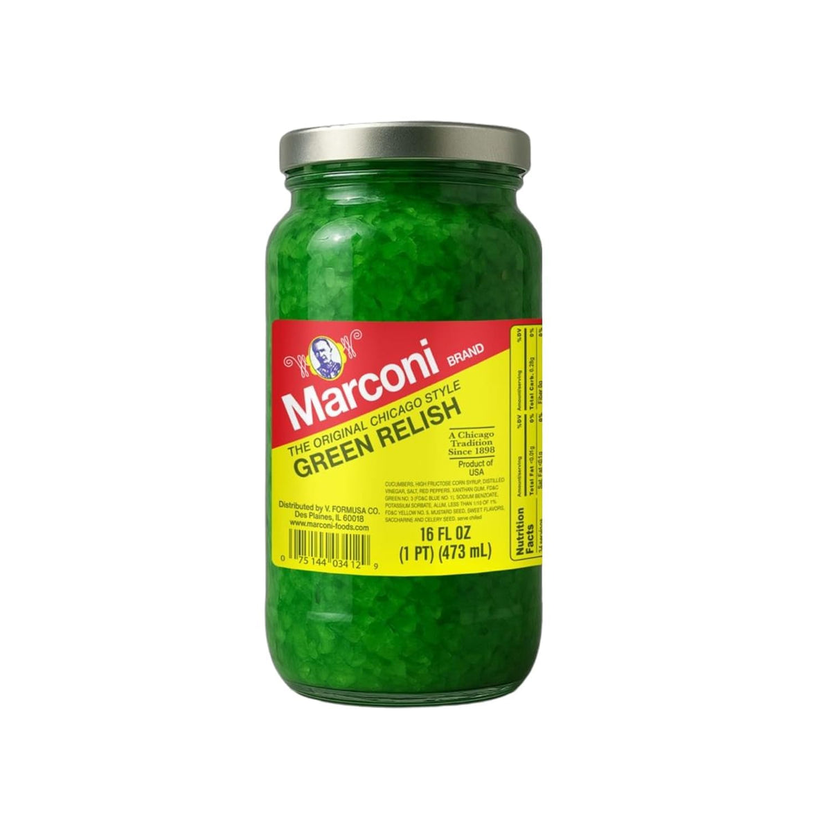 Marconi Sport Peppers & Green Relish 2 Pack – Chicago-Style Hot Dog Toppings (32 oz Total)
