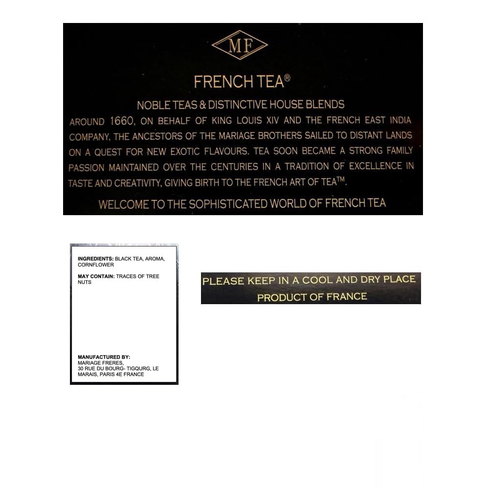 Mariage Frères Earl Grey French Blue – Black Tea, Loose Tea 100 g (3.5 oz)
