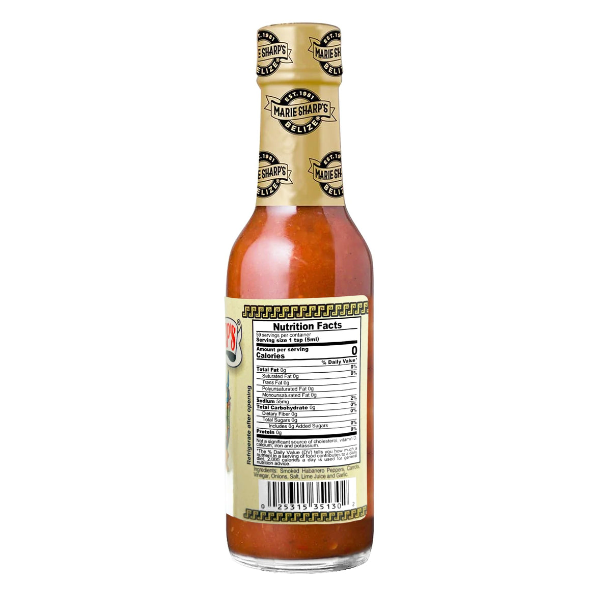 Marie Sharp’s Smoked Habanero Pepper Sauce – 10 oz (Pack of 3) | Belizean All-Natural Gluten-Free Hot Sauce