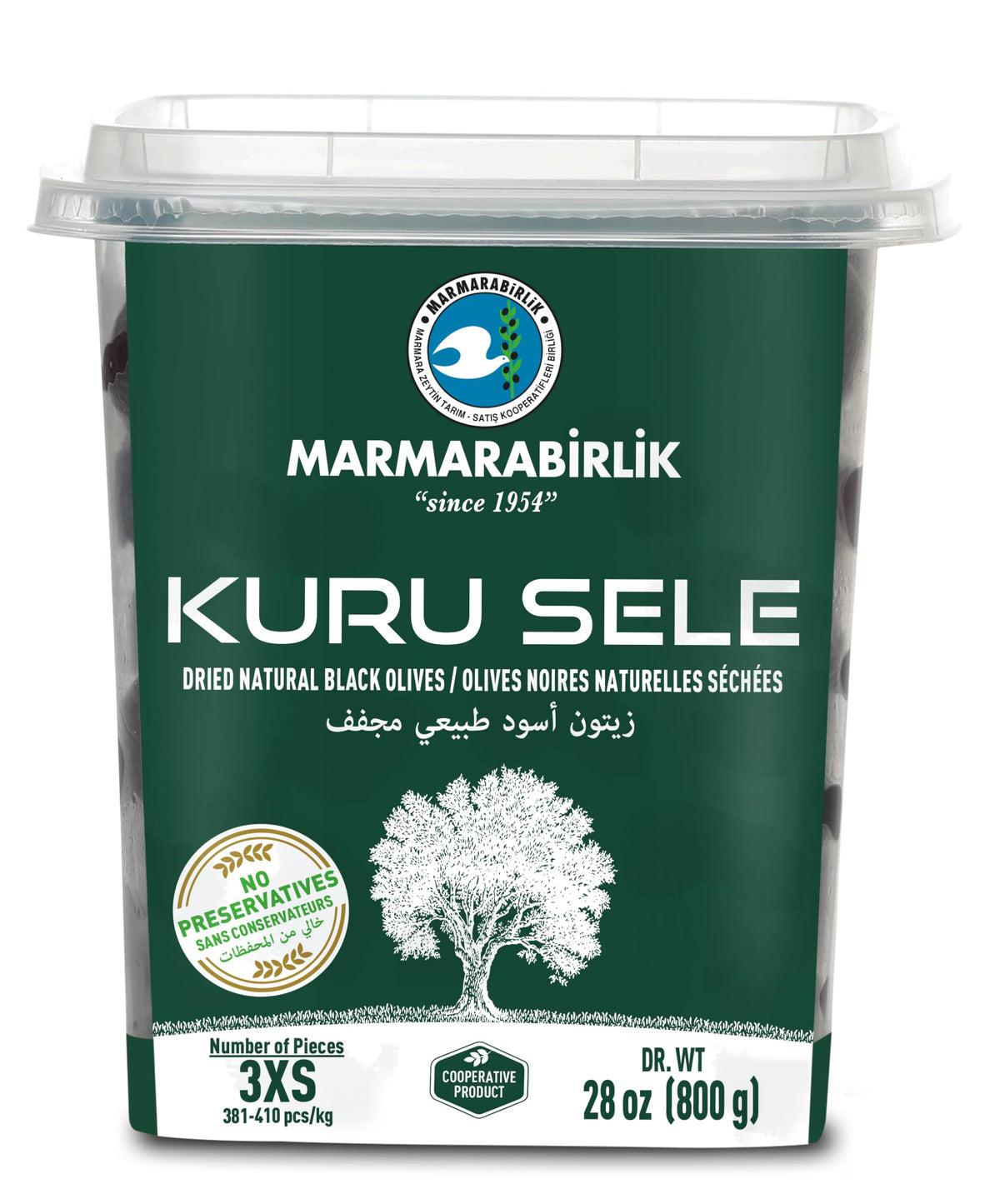 Marmarabirlik Black Olives – Turkish Dry-Cured, Hand-Picked, Vegan & Kosher (28 oz / 800 g)