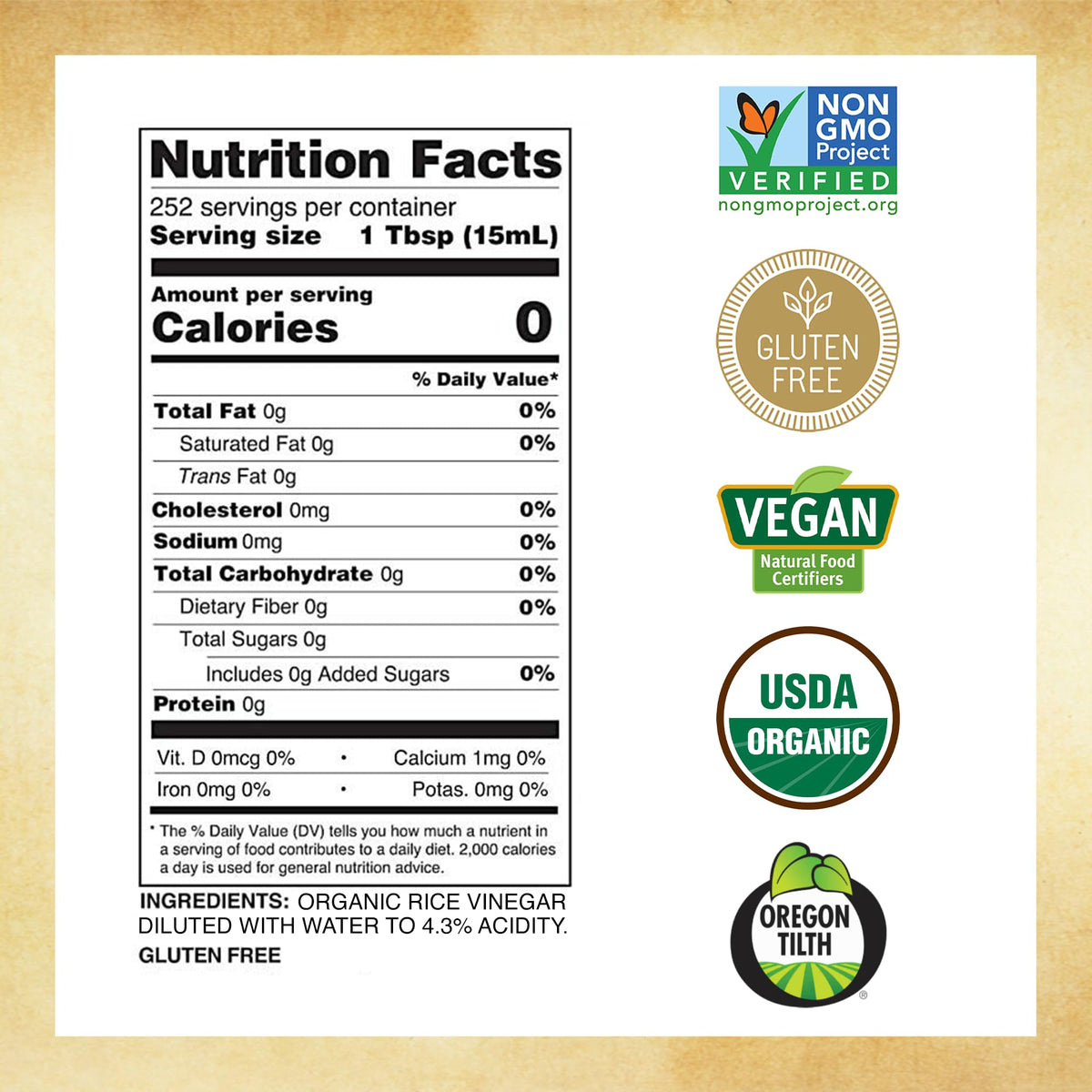 Marukan Organic Unseasoned Rice Vinegar, 1 Gallon – Kosher, Vegan, Gluten Free