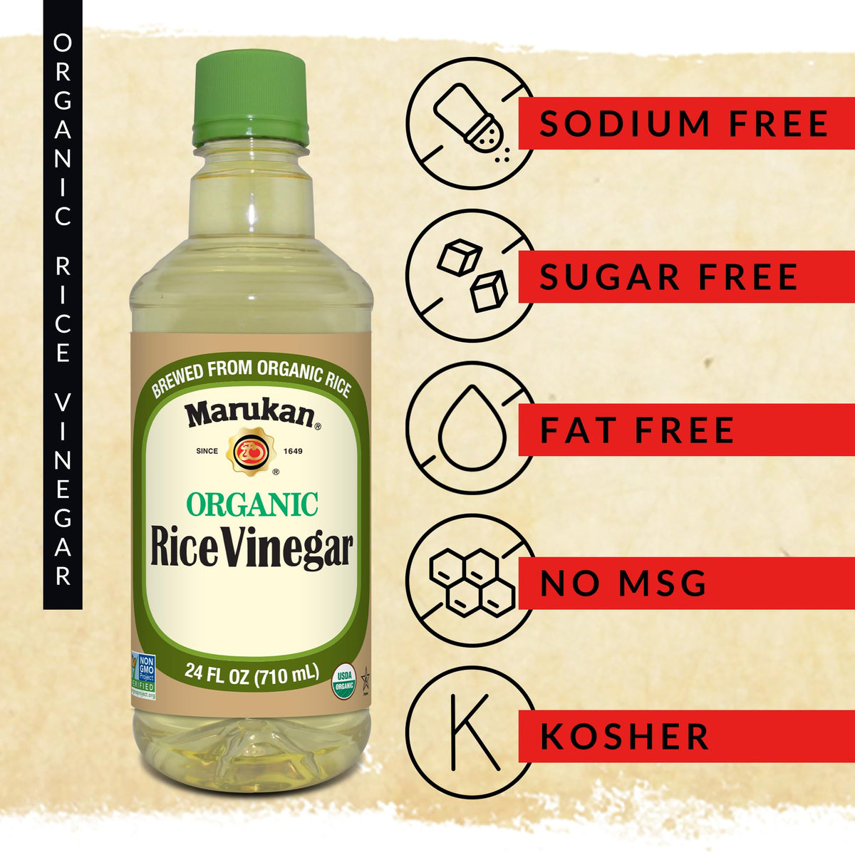 Marukan Organic Unseasoned Rice Vinegar, 1 Gallon – Kosher, Vegan, Gluten Free