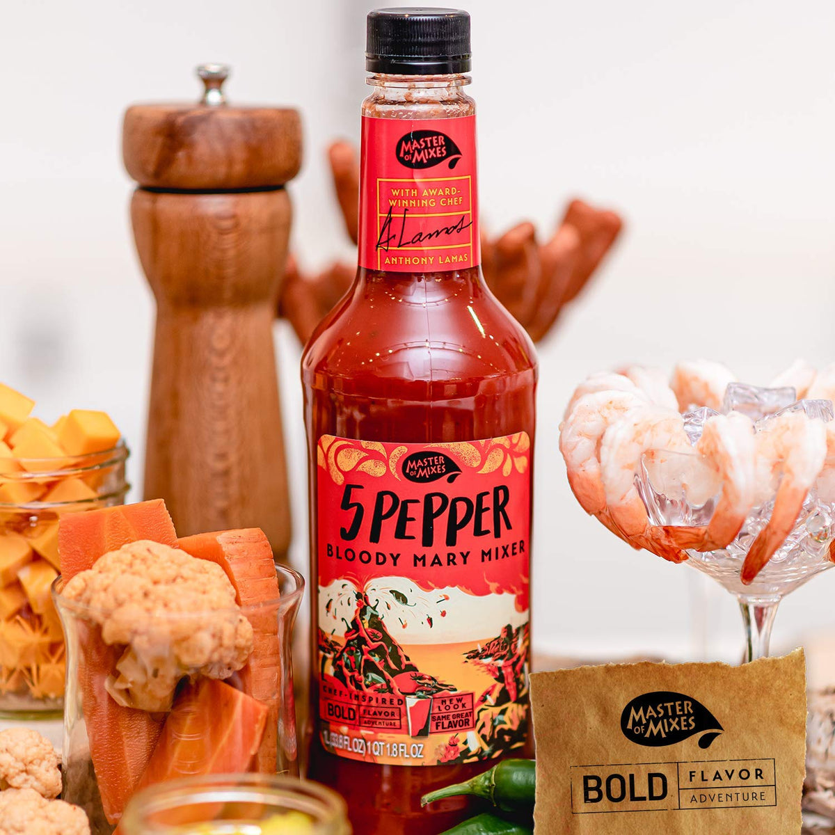 Master of Mixes 5 Pepper Extra Spicy Bloody Mary Mix – Ready-To-Use 1.75L (Pack of 3)