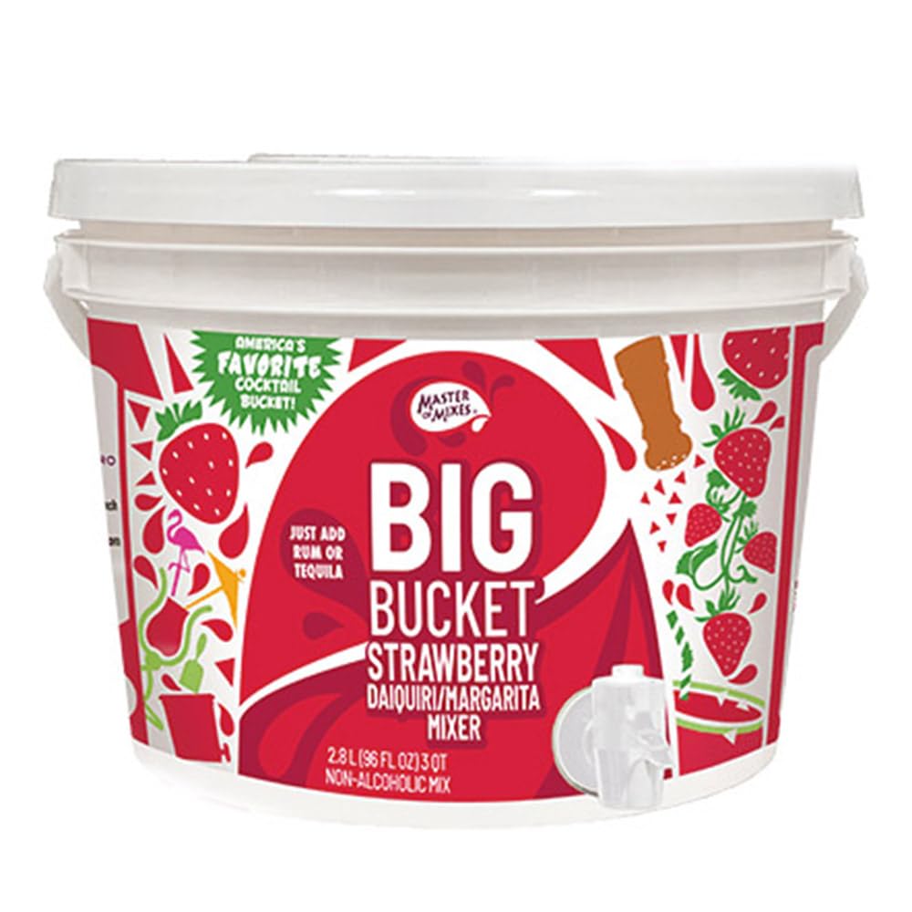 Master of Mixes Strawberry Daiquiri/Margarita Mix BigBucket – Ready to Use, 96 oz