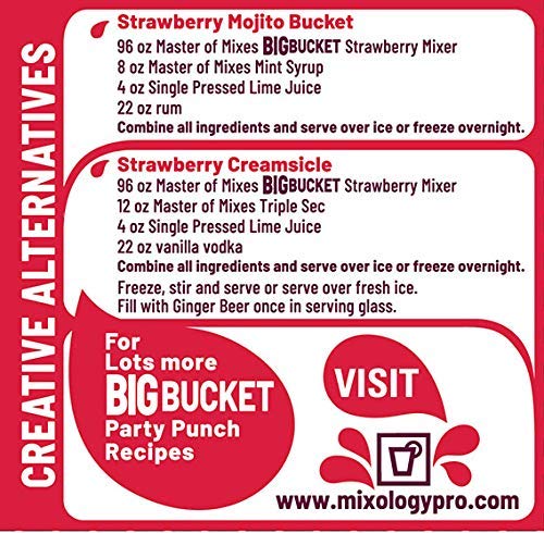 Master of Mixes Strawberry Daiquiri/Margarita Mix BigBucket – Ready to Use, 96 oz