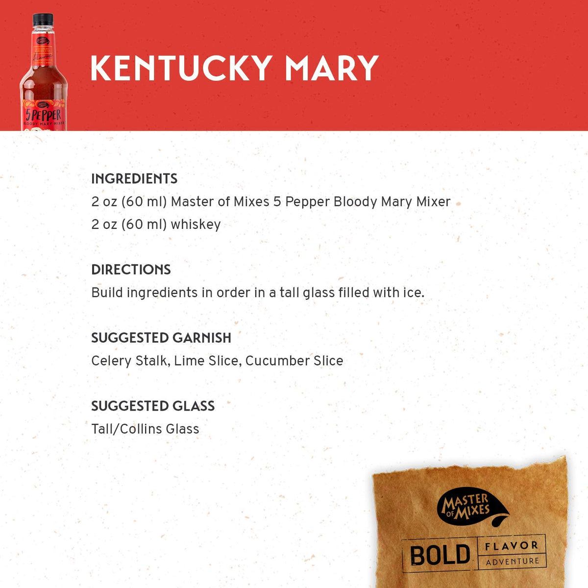 Master of Mixes 5 Pepper Extra Spicy Bloody Mary Mix – Ready-To-Use 1.75L (Pack of 3)